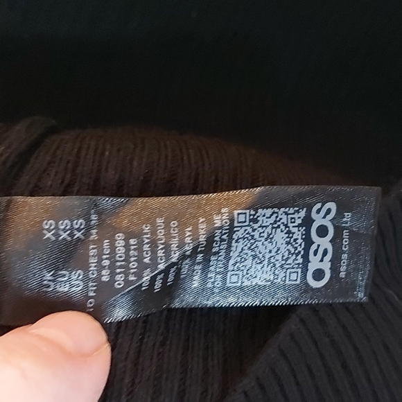 NWT Asos 1/4 Zip Ribbed Knit Long Sleeve Mockneck Tunic Length Sweater Size XS - Picture 5 of 5